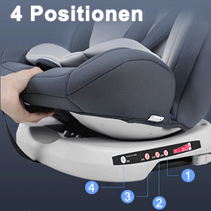 AP02 KL005 Siège auto bébé siège enfant rotatif à 360° avec ISOFIX et position de repos, groupe 0+1/2/3 (9-36 kg/0-12 ans), ceinture de sécurité 5 points, siège auto e