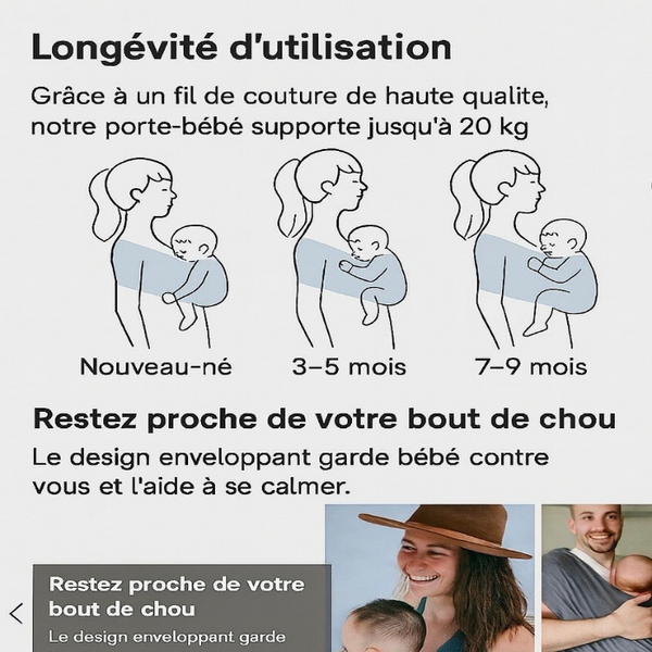 Echarpe porte bébé Air Mesh 0-12 mois