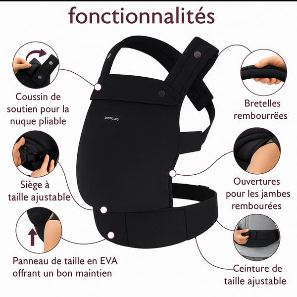 Porte bébé Momcozy Ergonomique 3 mois a 20kg